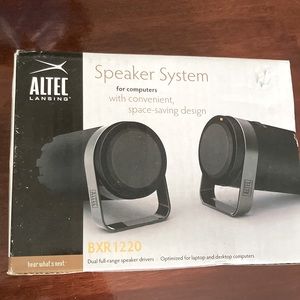 ALTEC LANSING BXR1220 speaker set for computers w/space-saving design-brand new